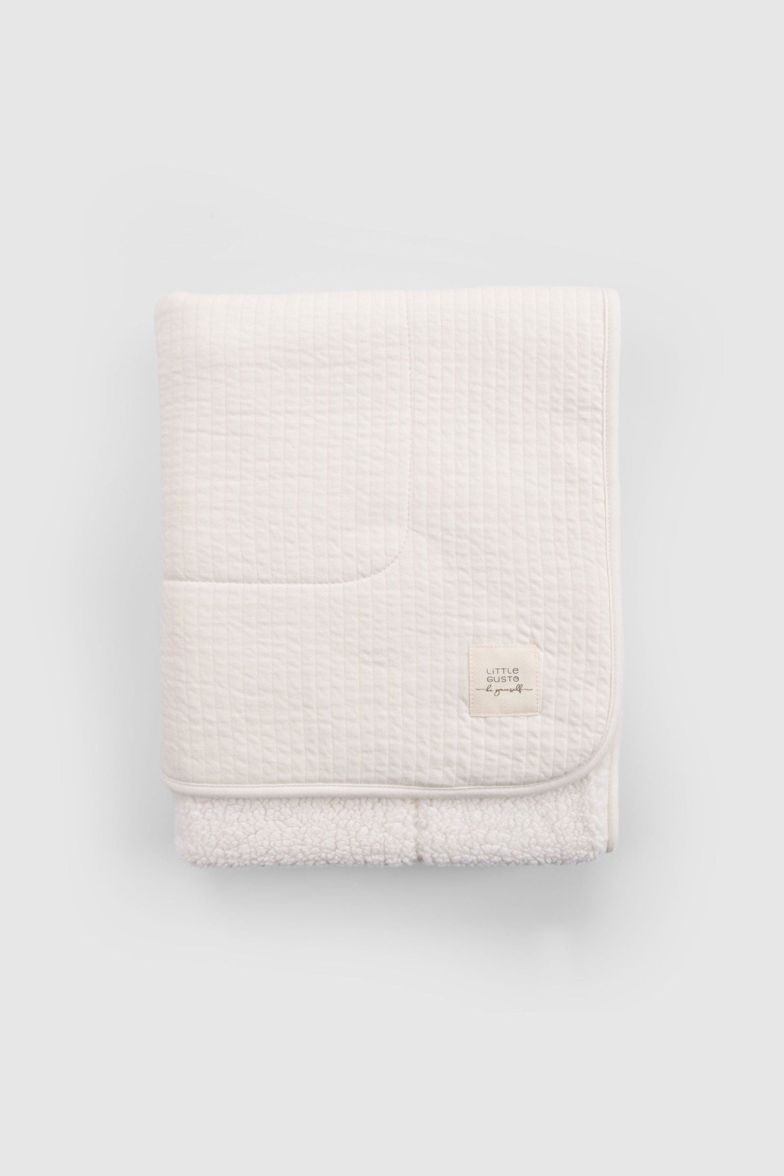Wellsoftlu Kapitone Ekru Bebek Battaniyesi 80x100 cm - Little Gusto