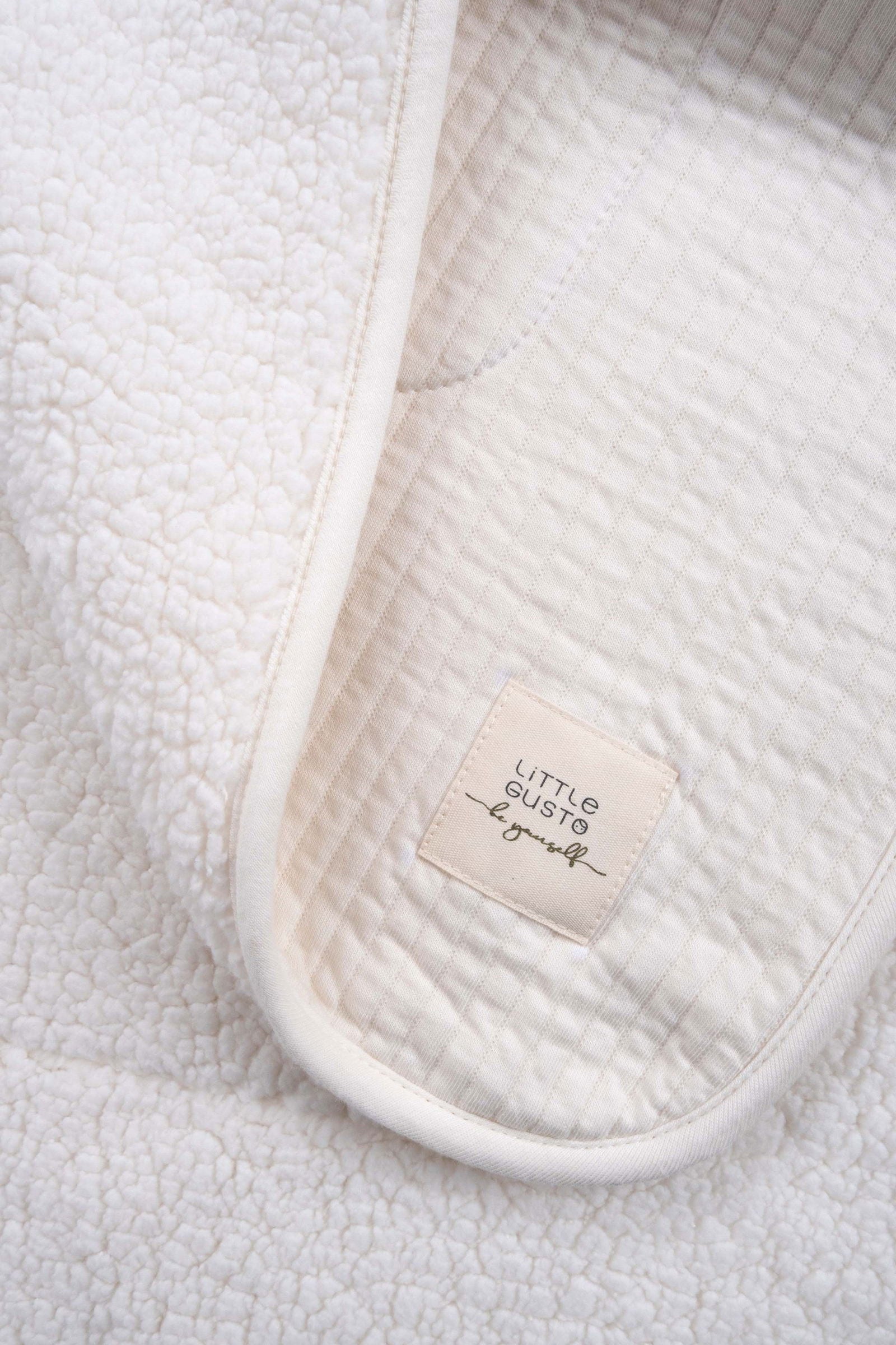 Wellsoftlu Kapitone Ekru Bebek Battaniyesi 80x100 cm - Little Gusto