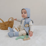 Kapitone Animal Aplikeli Mavi Bebek Yelek