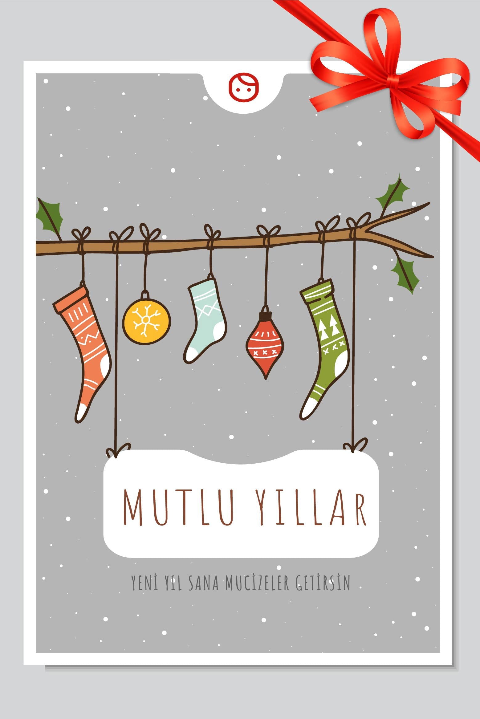 Yılbaşı Hediye Kartı Şömine Önü - Little Gusto - Hediye Kartı