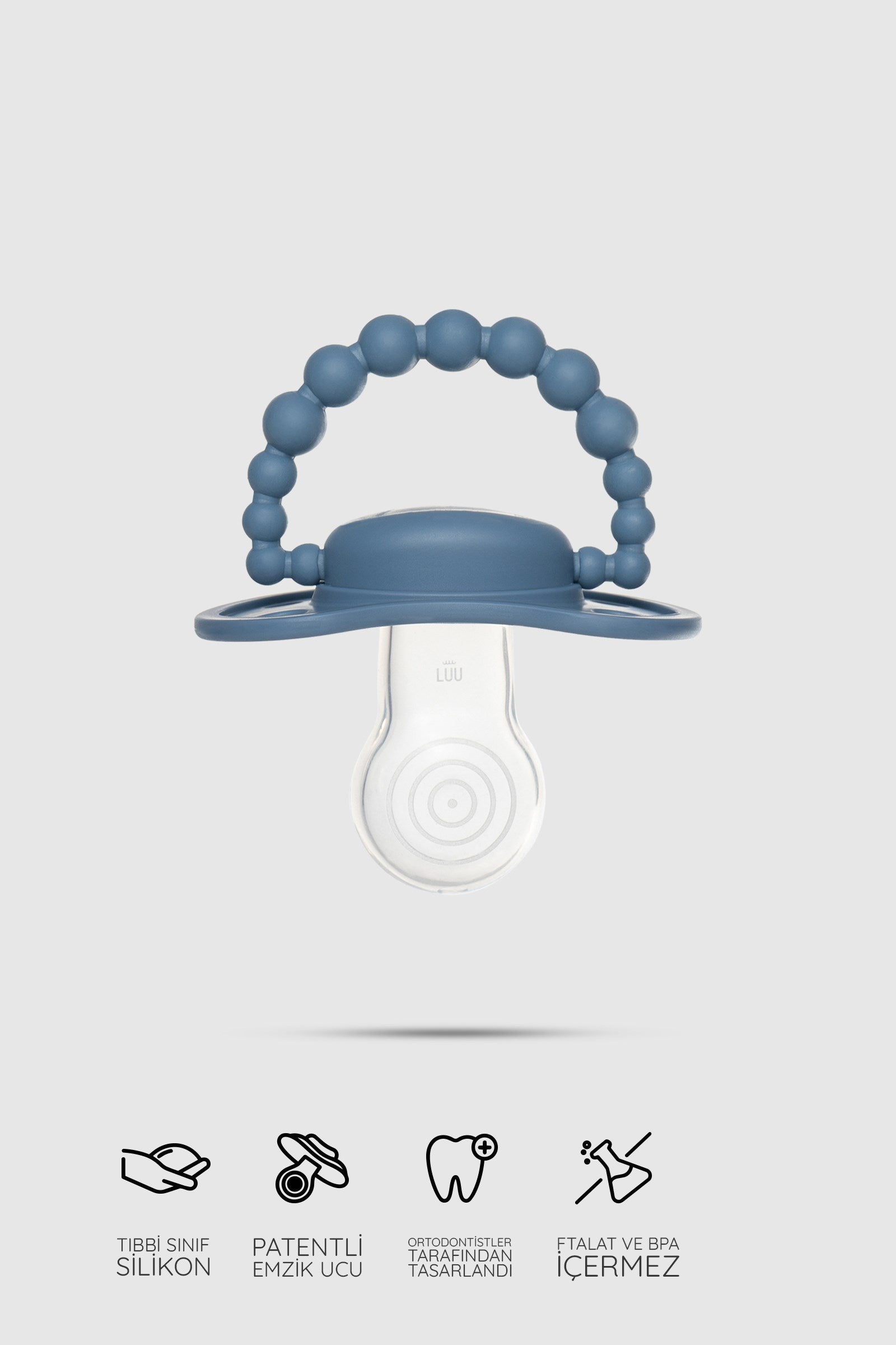 LUU Kids Positioning Ortodontik Medikal Silikon Emzik –  Cloudy Blue
