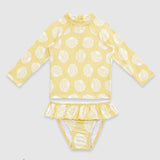UV Korumalı Uzun Kollu Kız Bebek 2 Parça Mayo Seti Sunny Shells Mayo Sand Mother
