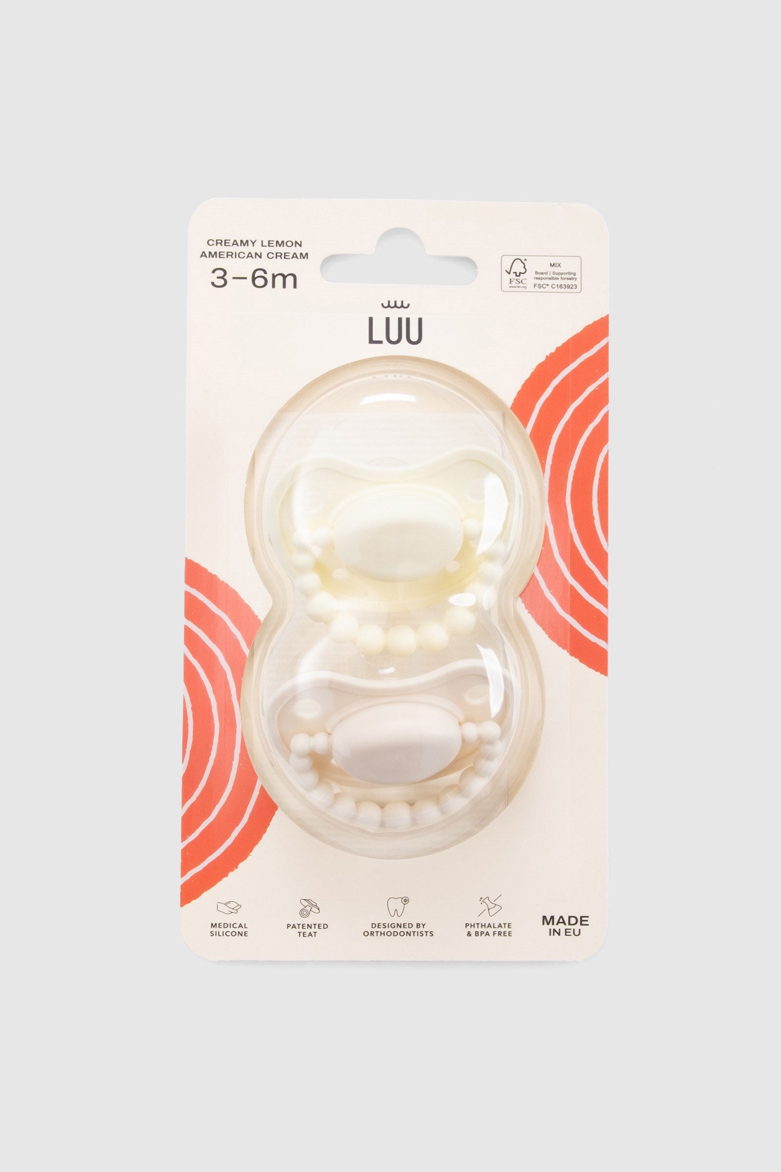 LUU Kids Positioning Ortodontik Medikal Silikon Emzik 2'li Set –  Creamy Lemon & American Cream