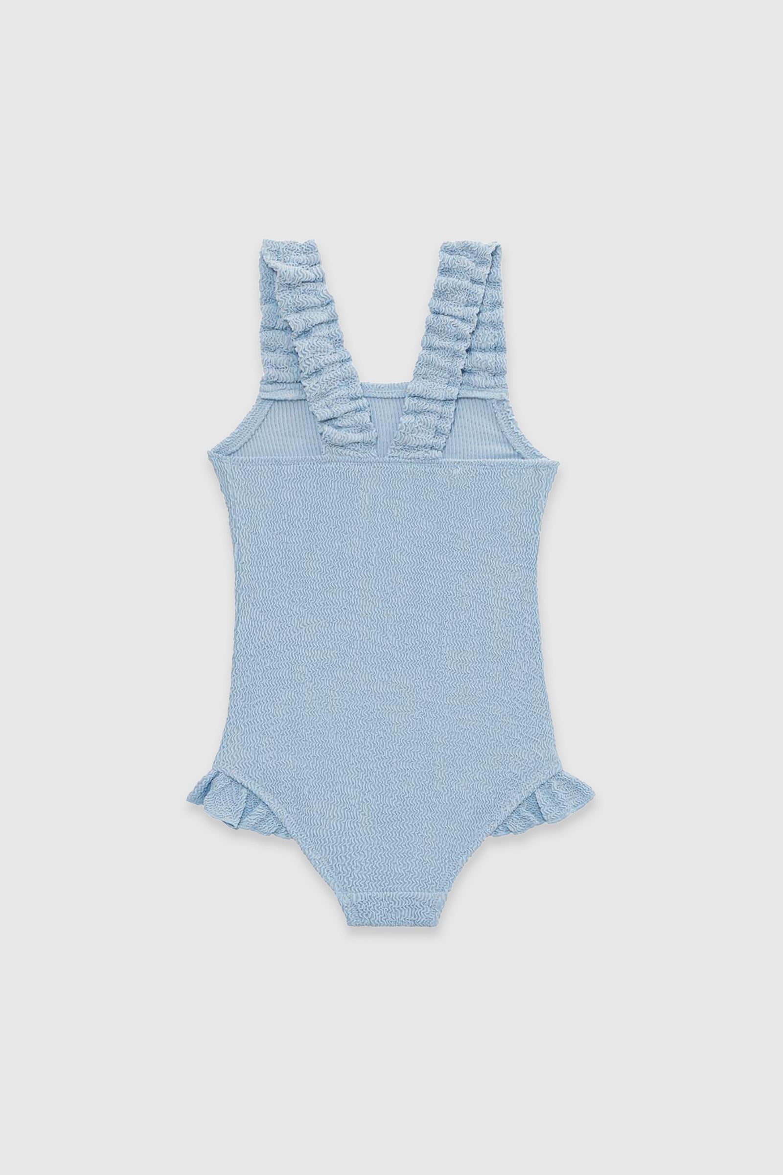 UV Korumalı Dokulu Kız Çocuk Mayo Pure Blue Mayo Sand Mother