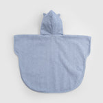 ORGANİK PAMUK MAVİ BAYKUŞ HAVLU PANÇO