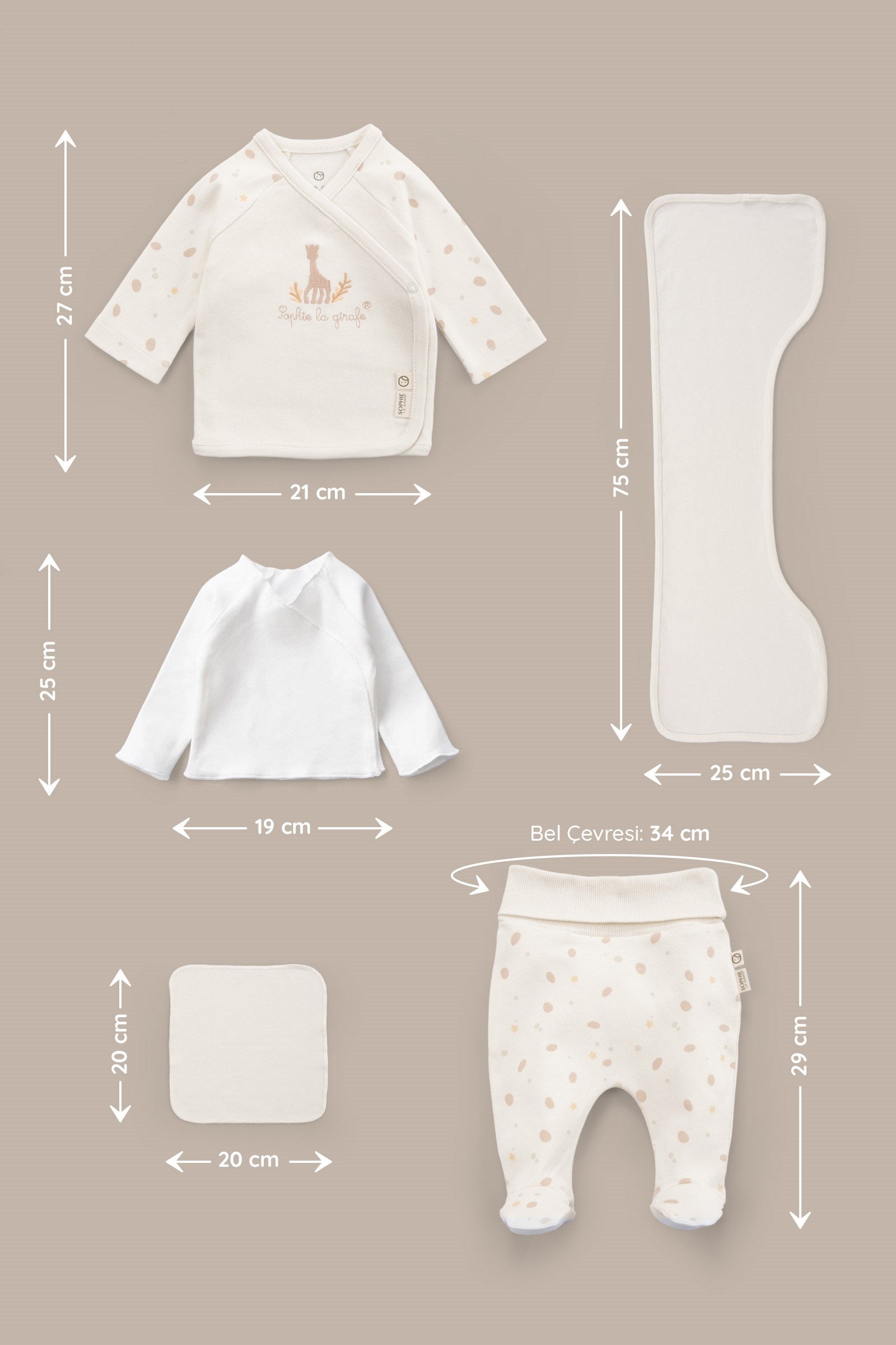 Sophie la girafe 10'lu Organik Pamuk Hastane Çıkış Seti