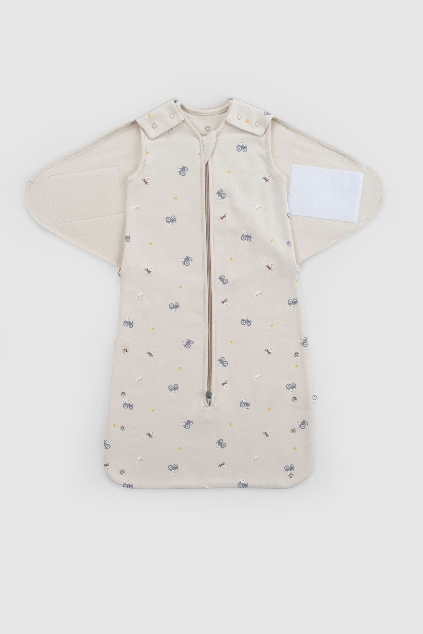 Organik Pamuk Pelerinli Uyku Tulumu Bej 0-6 Ay Little Farm Uyku Tulumu Little Gusto