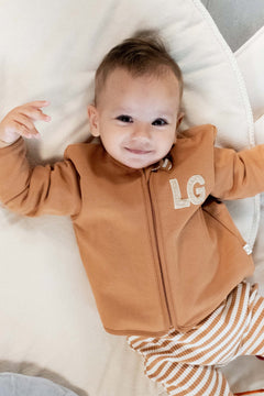 Organik Pamuklu Bebek Ceketi Kahve 