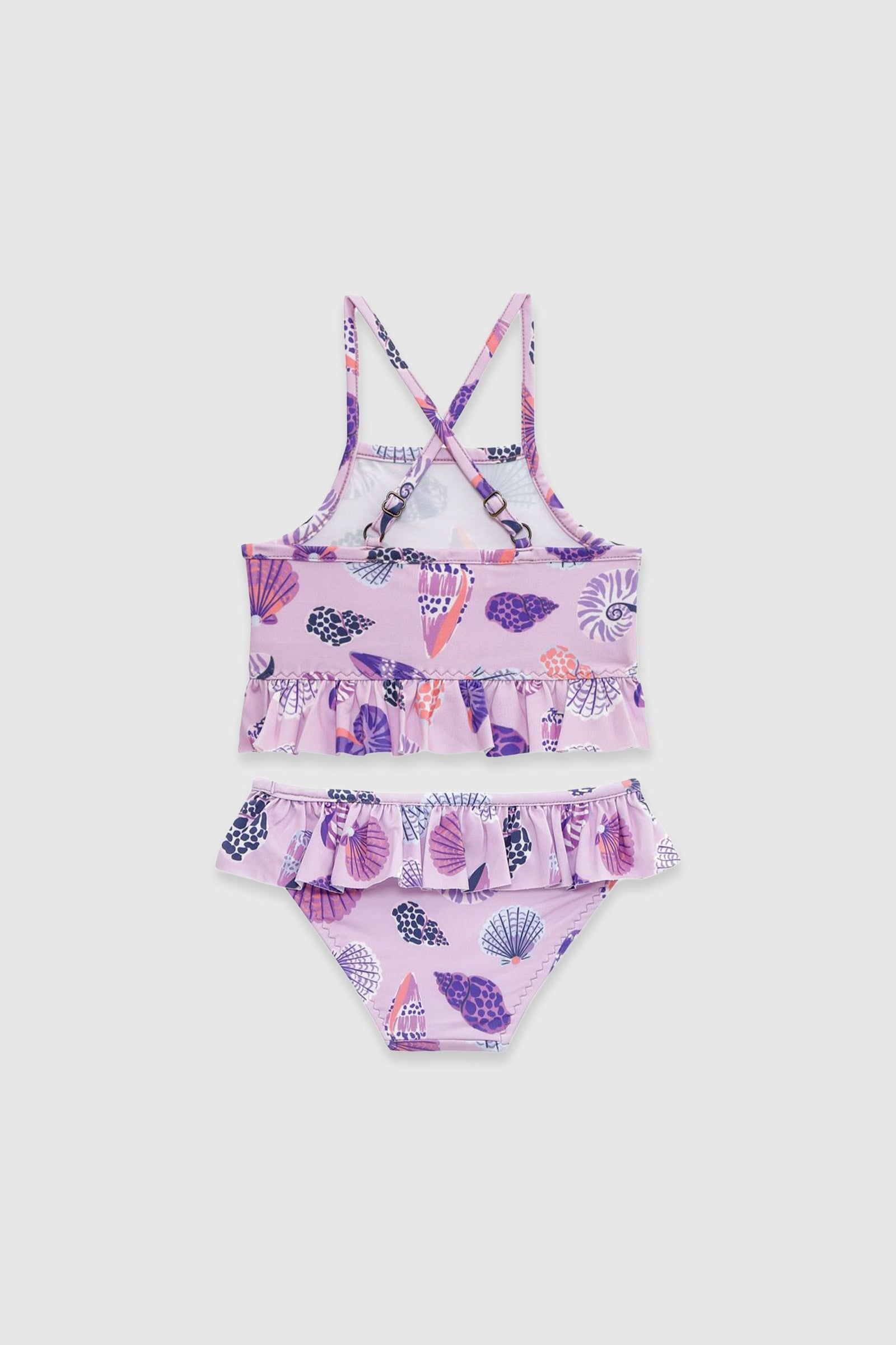 UV Korumalı Fırfırlı Kız Çocuk Bikini Takımı Coastal Gem Sand Mother