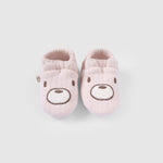 Kapitone Ayıcık Nakışlı Bebek Pembe Patik