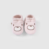 Kapitone Ayıcık Nakışlı Bebek Pembe Patik