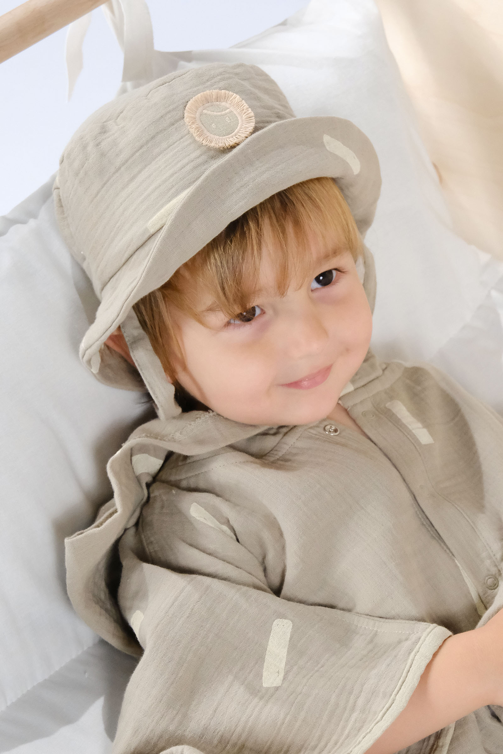 Organik Pamuk Müslin Balıkçı Şapka Yeşil Şapka Little Gusto