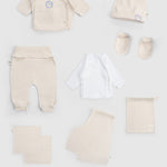 Ters Dikişli Organik Pamuk Ekru 10'lu Prematüre Bebek Seti