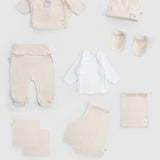 Ters Dikişli Organik Pamuk Ekru 10'lu Prematüre Bebek Seti