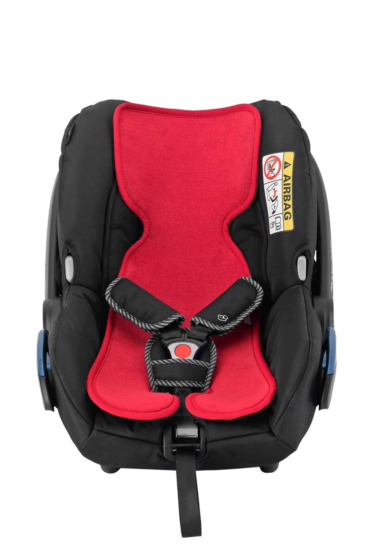 Organik Pamuklu Puset Minderi 0-1 Yaş 2-12 Kg Kırmızı Little Gusto