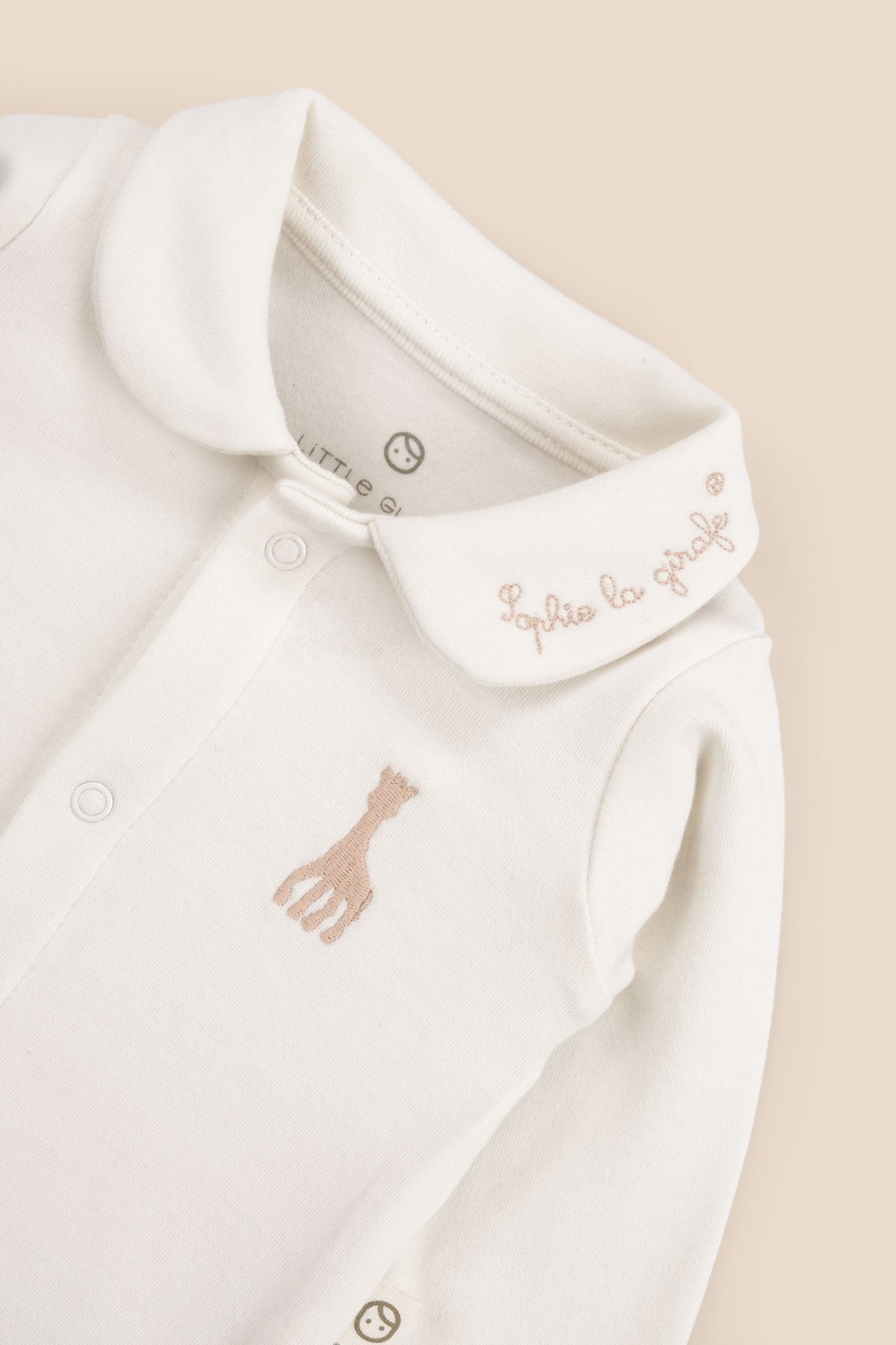Sophie la girafe Organik Pamuk Bebe Yakalı Ekru Body Zıbın & Body Little Gusto