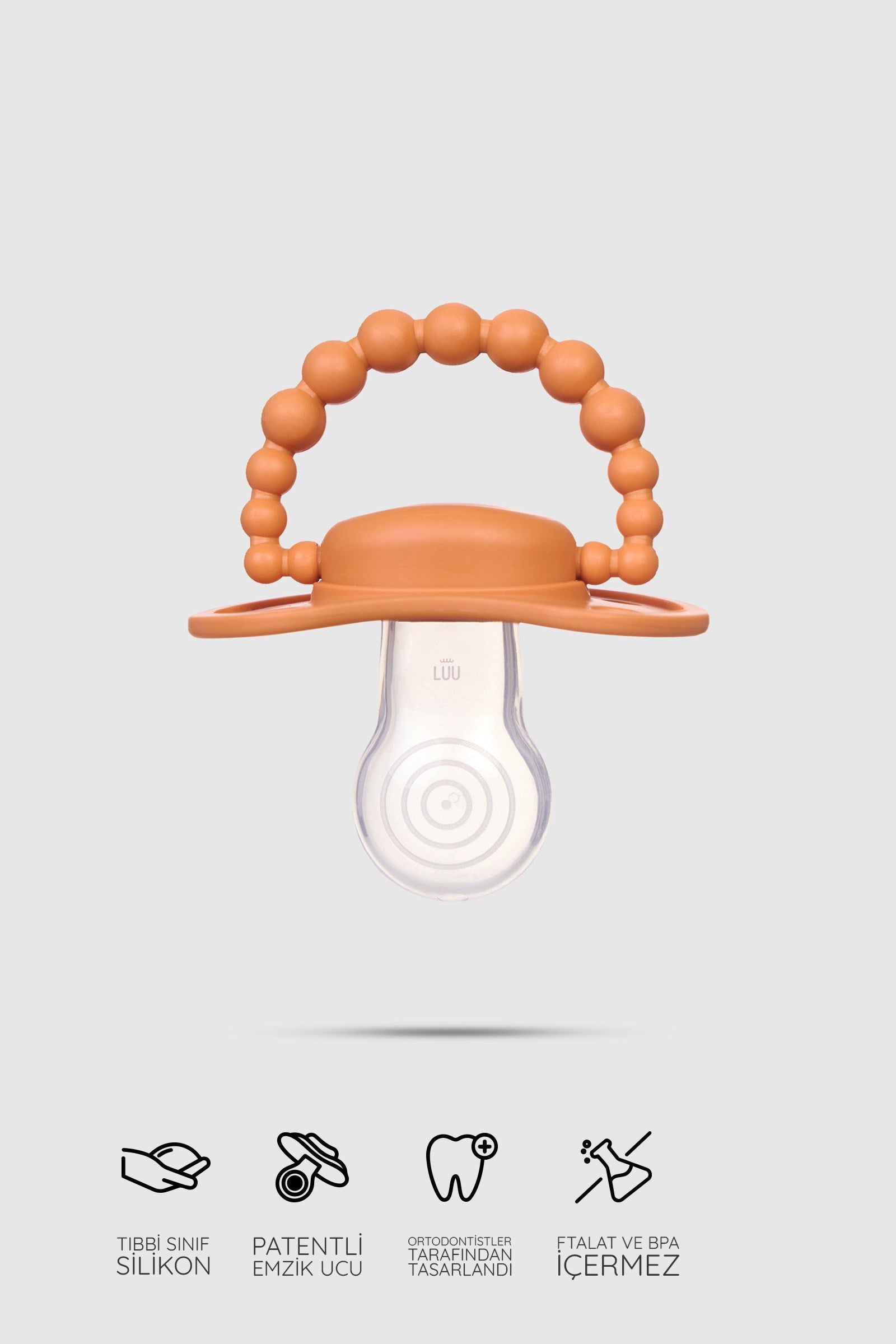 LUU Kids Positioning Ortodontik Medikal Silikon Emzik –  Pumpkin Spice