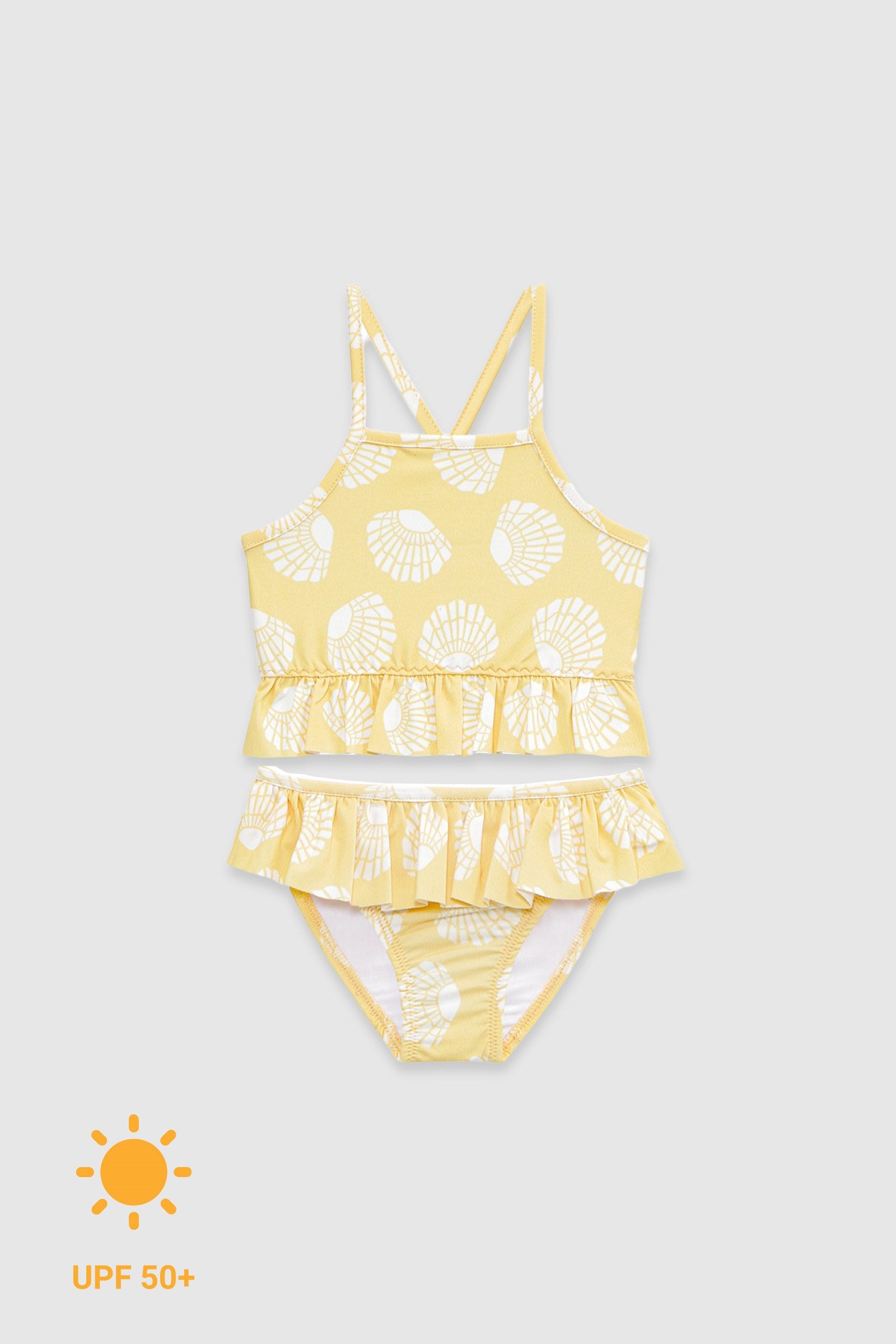 UV Korumalı Fırfırlı Kız Çocuk Bikini Takımı Sunny Shells Sand Mother