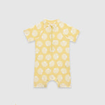 UV Korumalı Bebek Tek Parça Alttan Çıtçıtlı Ön Fermuarlı Mayo Sunny Shells Mayo Sand Mother