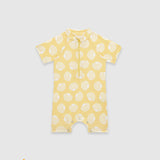 UV Korumalı Bebek Tek Parça Alttan Çıtçıtlı Ön Fermuarlı Mayo Sunny Shells Mayo Sand Mother