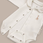 Sophie la girafe Organik Pamuk Bebe Yakalı Ekru Body