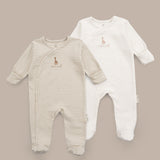 Sophie la girafe 2'li Organik Pamuk Bej Ekru Tulum Seti