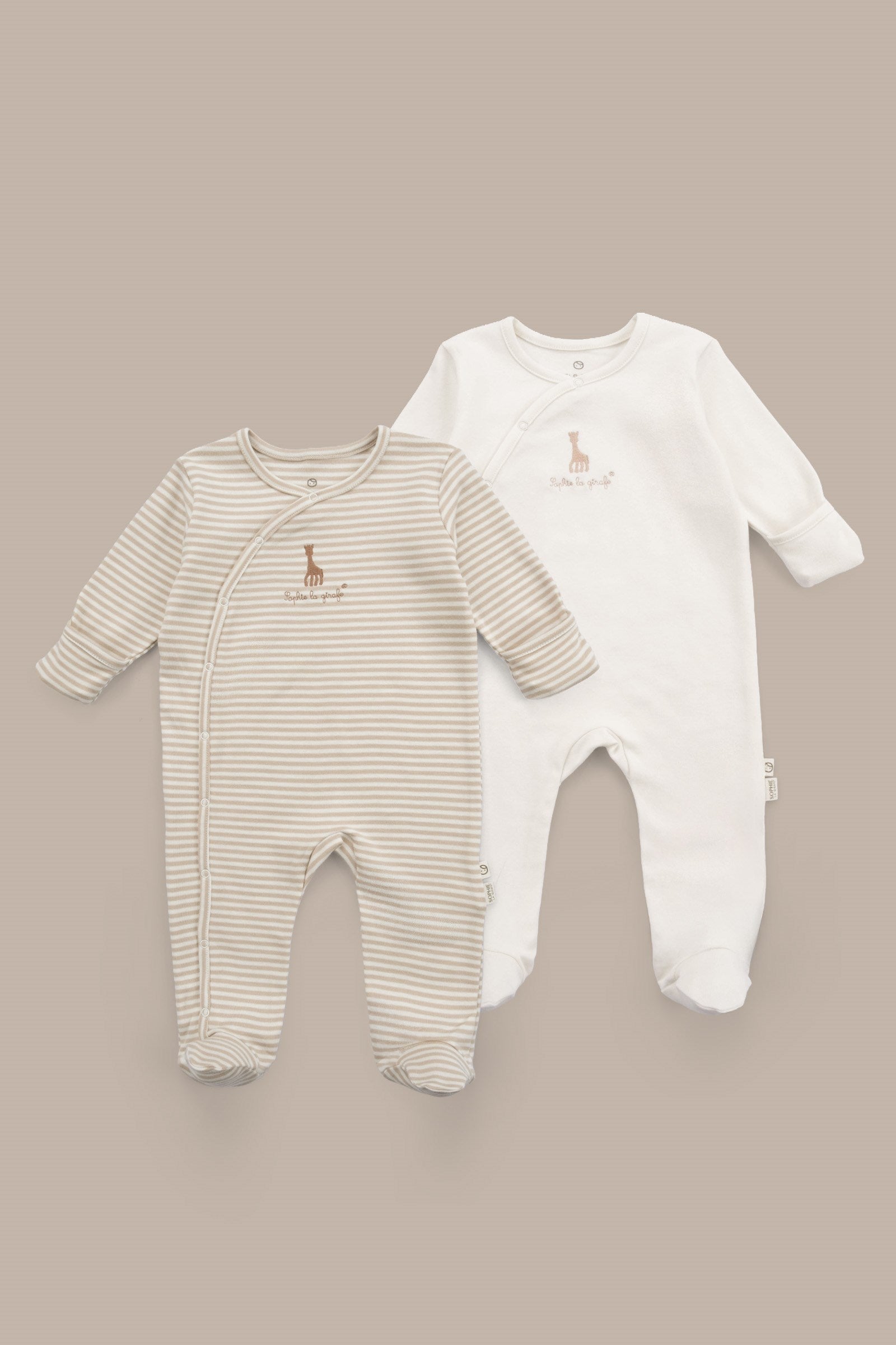 Sophie la girafe 2'li Organik Pamuk Bej Ekru Tulum Seti