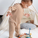 Kendinden Eldivenli ve Patikli Kaşkorse Modal Kahve Fermuarlı Tulum Tulum Little Gusto