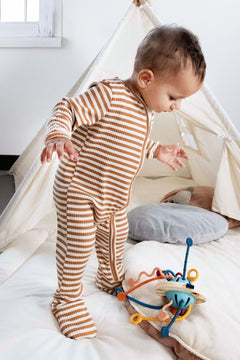 Kendinden Eldivenli ve Patikli Kaşkorse Modal Kahve Fermuarlı Tulum