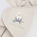 Organik Pamuk Pelerinli Uyku Tulumu Bej 0-6 Ay Little Farm Uyku Tulumu Little Gusto
