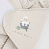 Organik Pamuk Pelerinli Uyku Tulumu Bej 0-6 Ay Little Farm Uyku Tulumu Little Gusto