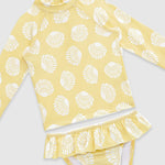 UV Korumalı Uzun Kollu Kız Bebek 2 Parça Mayo Seti Sunny Shells Mayo Sand Mother