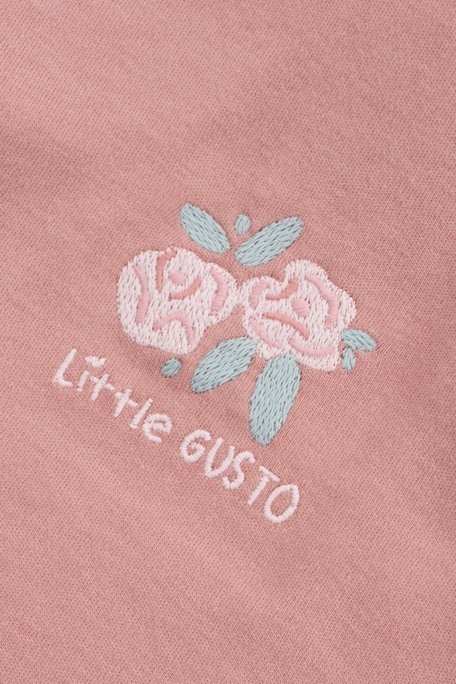 Organik Pamuklu Pembe Uzun Kollu Bebek Tişörtü Little Gusto