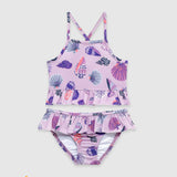 UV Korumalı Fırfırlı Kız Çocuk Bikini Takımı Coastal Gem Sand Mother