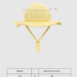 UV Korumalı Bebek & Çocuk Siperlikli Dokulu Şapka Butter Yellow Şapka Sand Mother