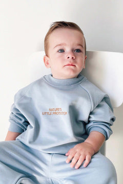 Organik Pamuklu Mavi Bebek Takımı