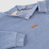 Fitilli Kadife Bebek Eşofman Takımı Mavi