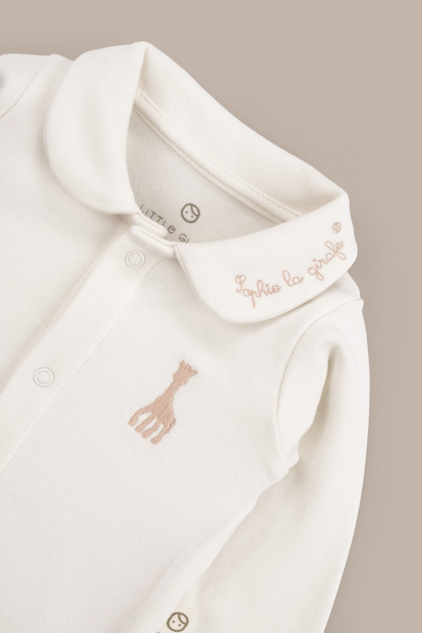 Sophie la girafe Organik Pamuk Bebe Yakalı Ekru Body