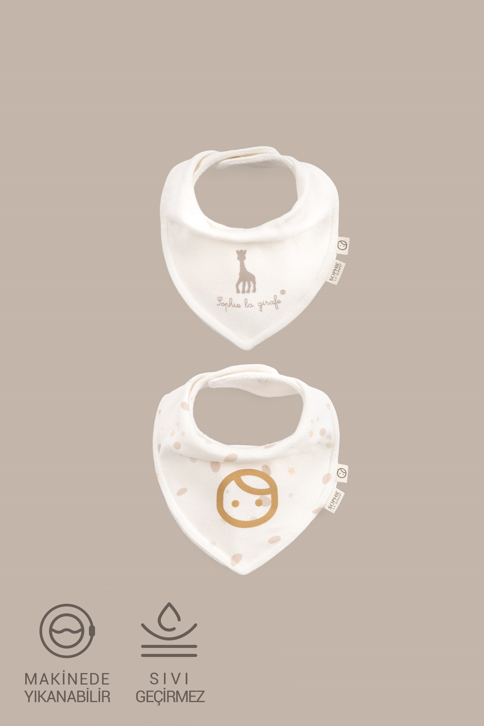 Sophie la girafe 2'li Sıvı Geçirmez Fular Önlük Seti