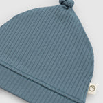 Organik Pamuklu Düğümlü Kaşkorse Modal Yenidoğan Şapka Yeşil