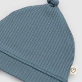 Organik Pamuklu Düğümlü Kaşkorse Modal Yenidoğan Şapka Yeşil