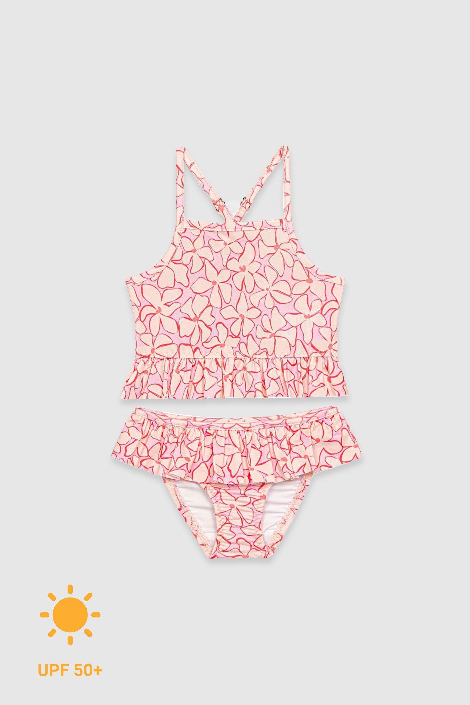 UV Korumalı Fırfırlı Kız Bebek Bikini Takımı Lilac Blossom Sand Mother