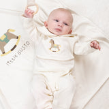 Organik Pamuk Bebe Yakalı Tulum Playtime Tay Nakışlı Tulum Little Gusto