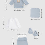 Organik Pamuk 10'lu Mavi Hastane Çıkış Seti