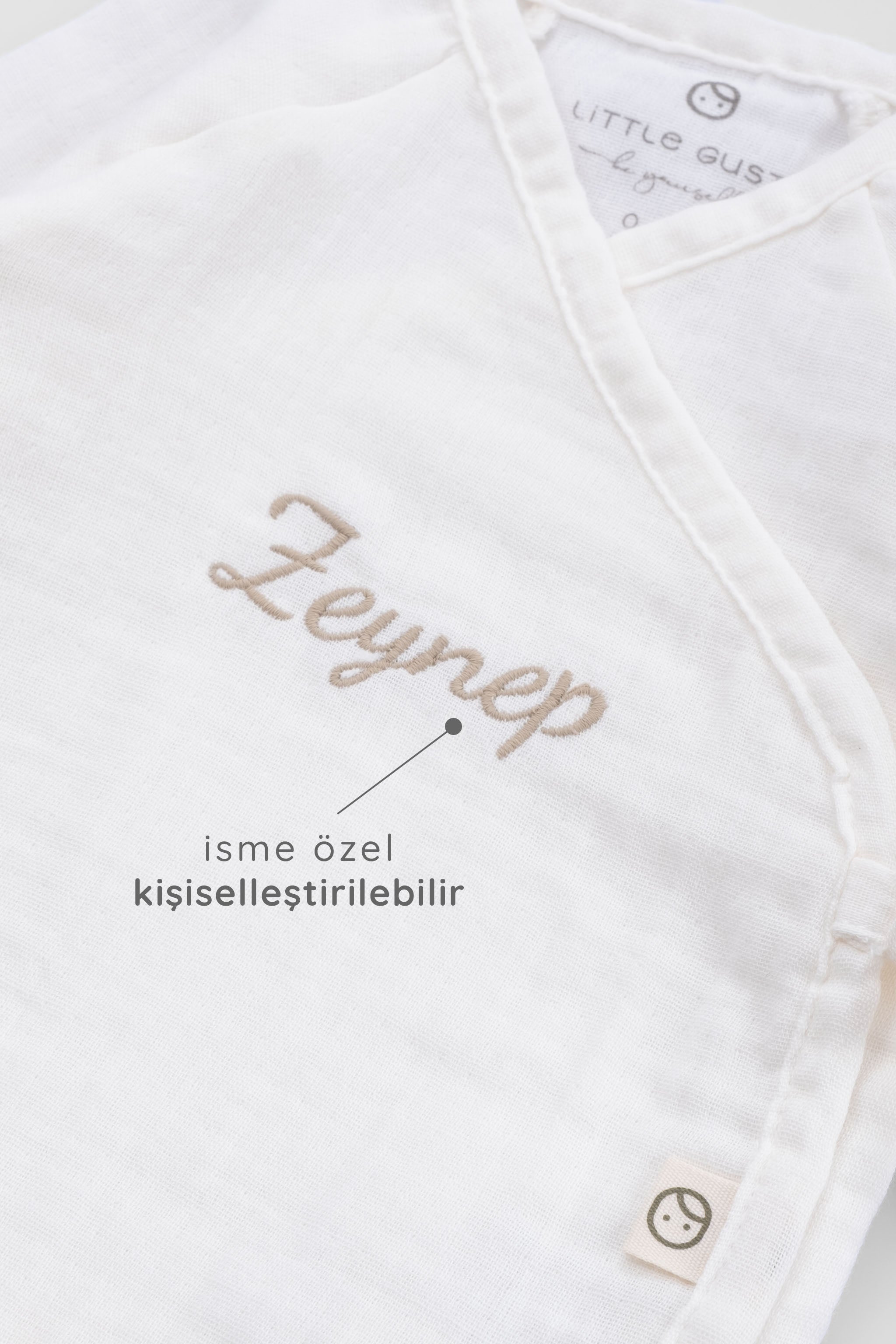 Organik Pamuk Müslin 10'lu Beyaz Hastane Çıkış Seti Hastane Çıkış Seti Little Gusto