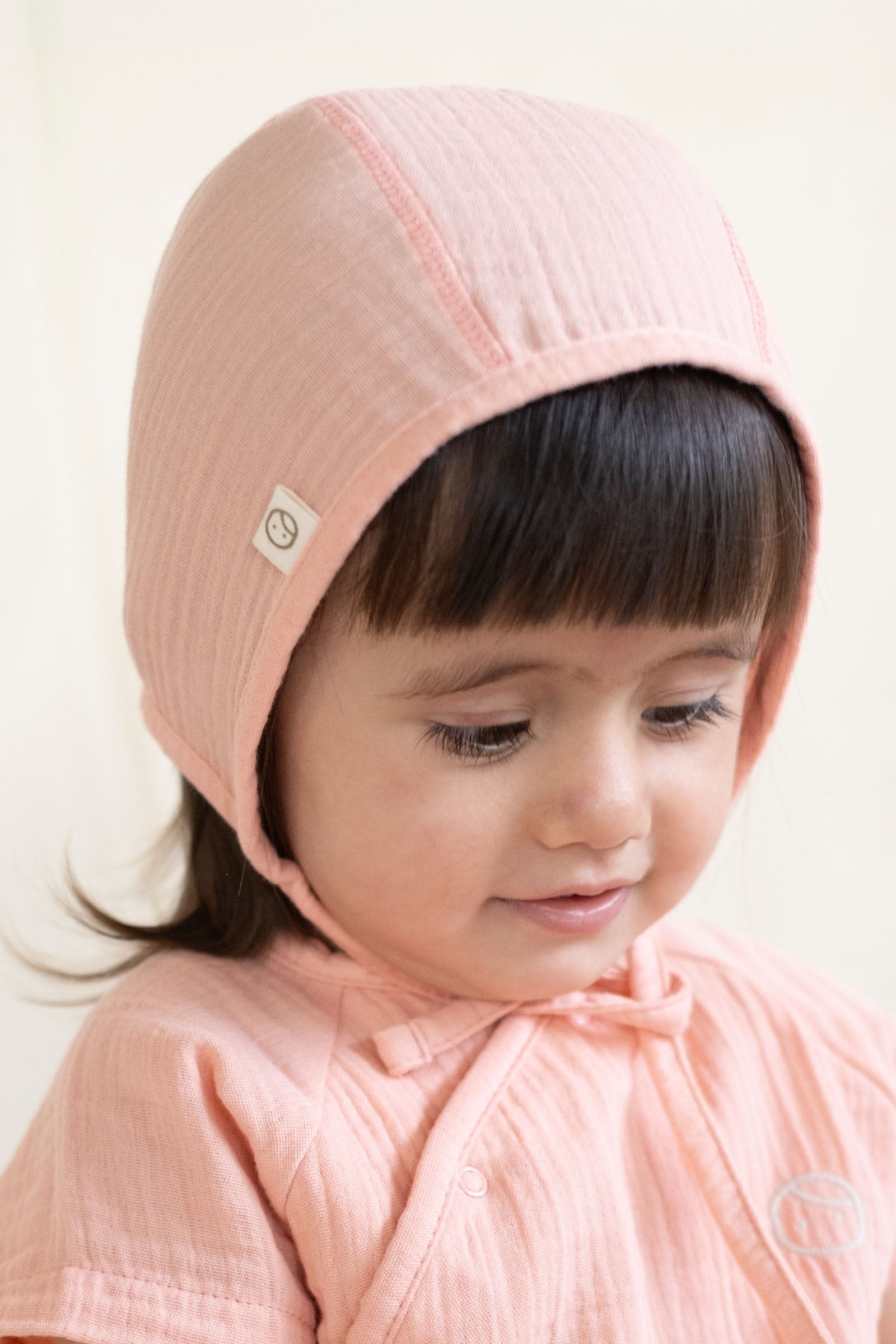 Organik Pamuk Müslin Pembe İngiliz Bebek Şapka Şapka Little Gusto