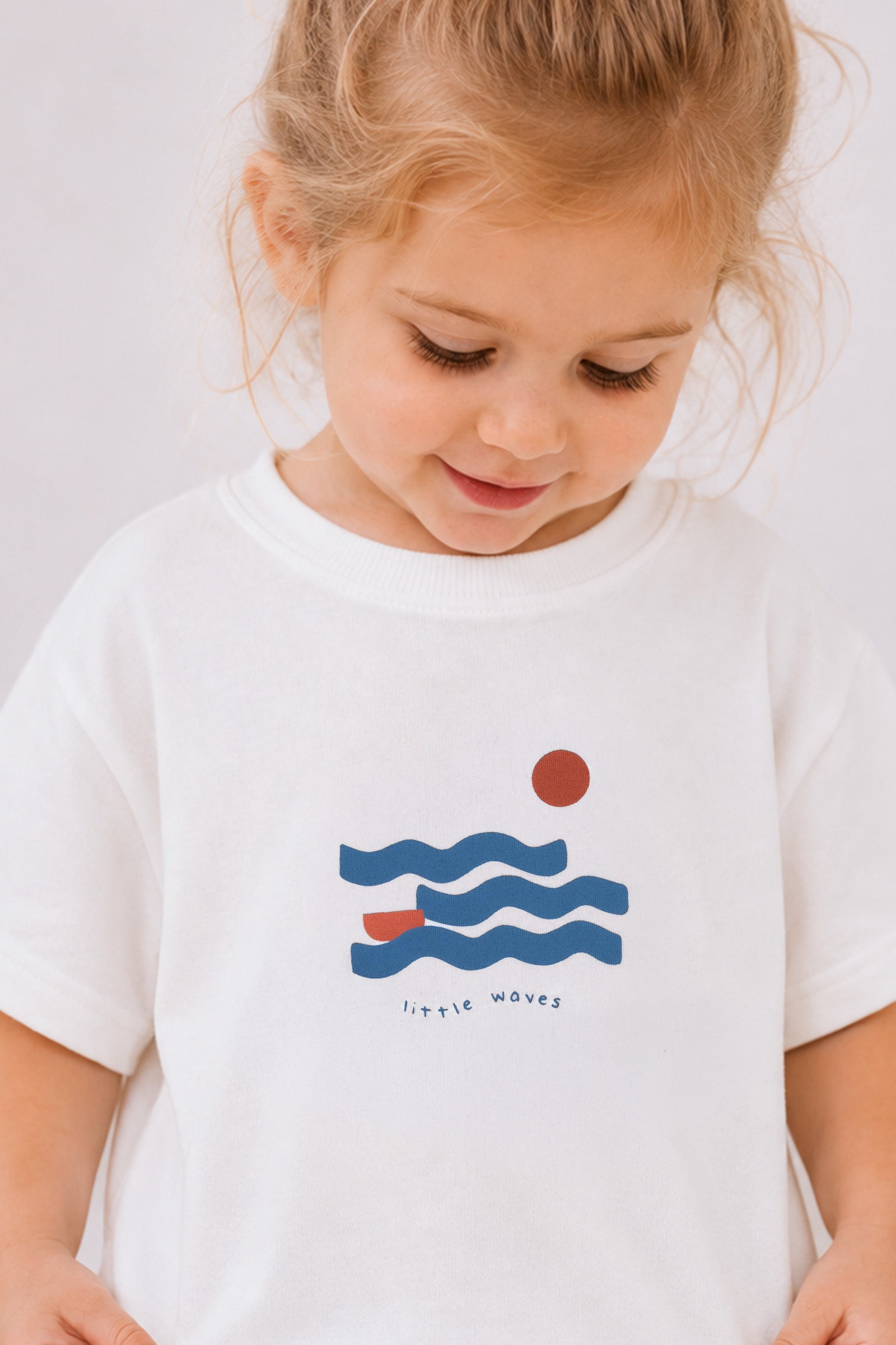 Organik Pamuk Bebek Tişört Waves Tişört Little Gusto