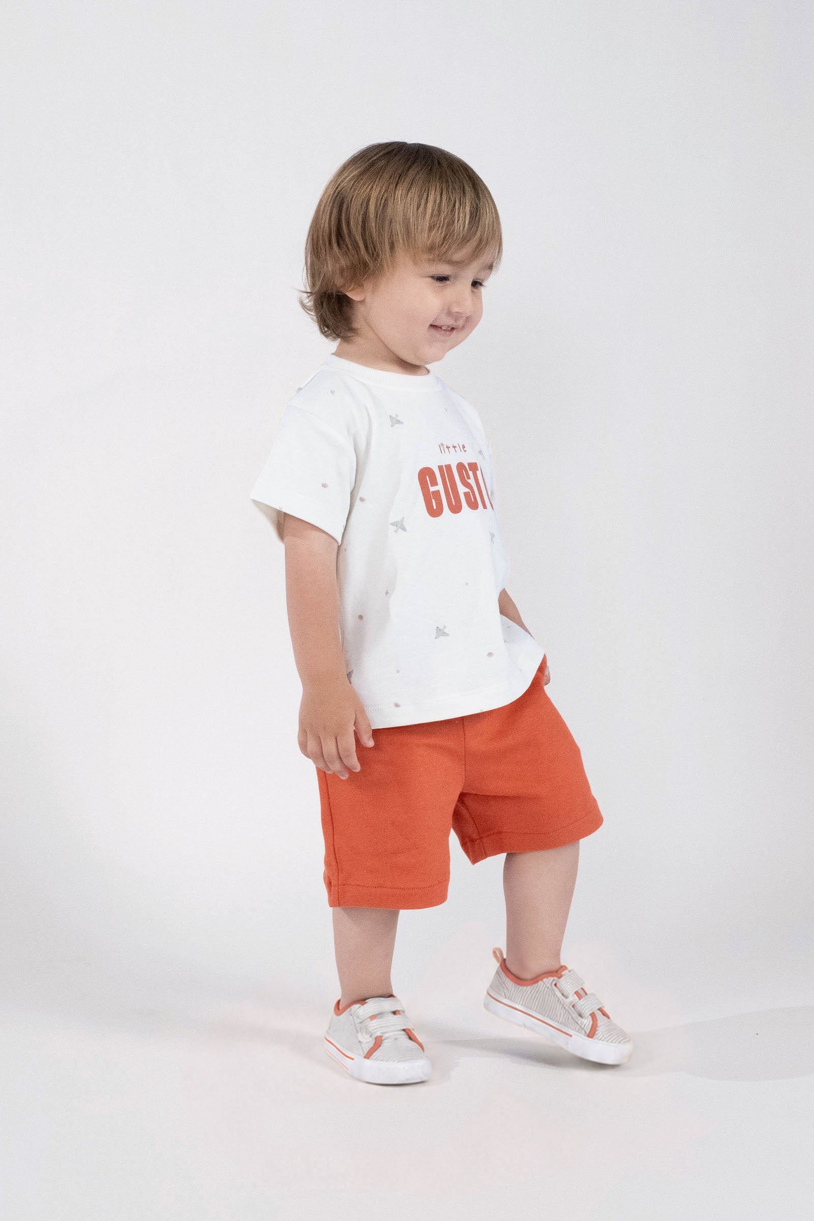 Organik Pamuk Bebek Takımı Turuncu Takım Little Gusto