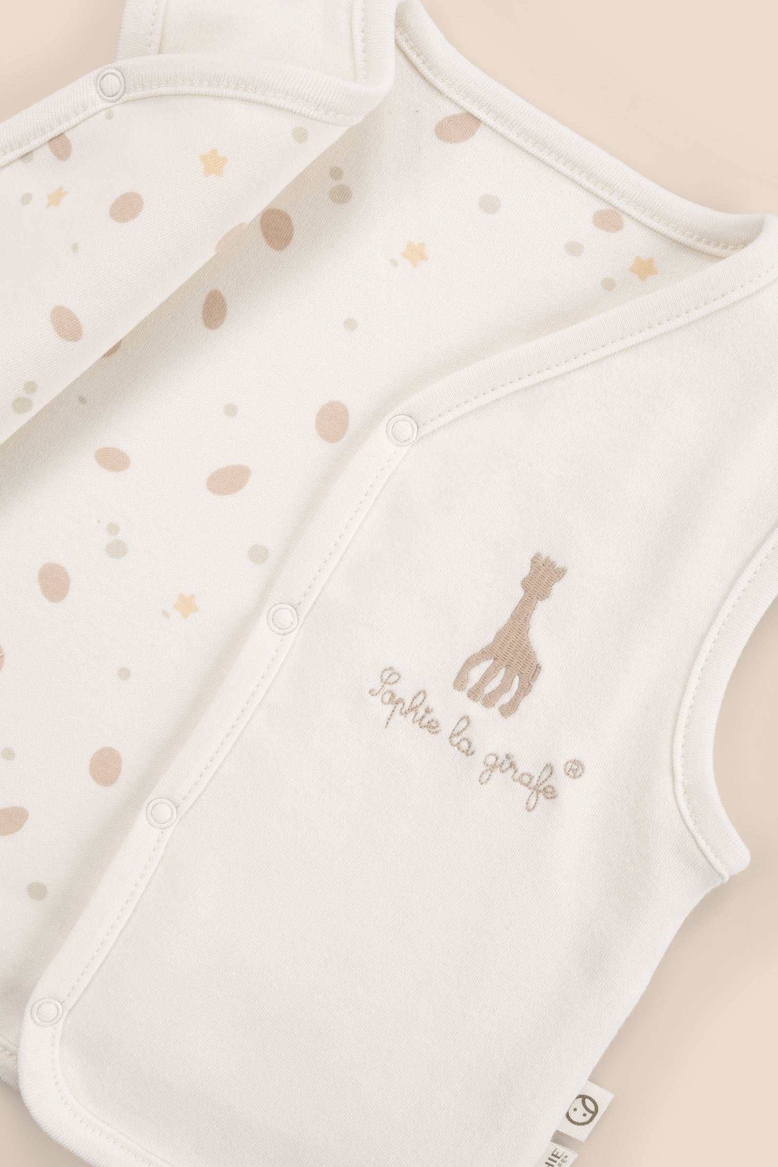 Sophie la girafe Organik Pamuk Çift Taraflı Ekru Bebek Yelek Yelek Little Gusto